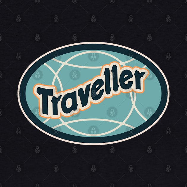 Retro Traveder Badge - Vintage backpacker Sticker - Classic Travel Illustration by Boogosh